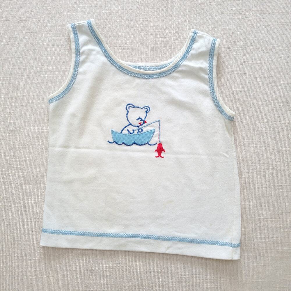 Vintage Fishing Bear Tank Top 24 months